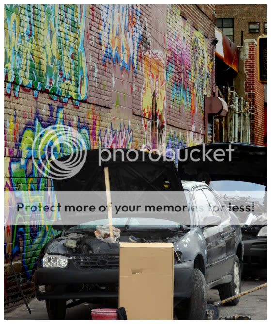Grafitti and car repair, Brooklyn